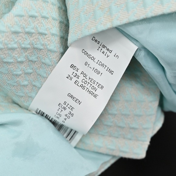 Monica Ricci Womens Textured Blazer Size 4 Light Green Peplum Hem Italy Chic‎ - Picture 8 of 15
